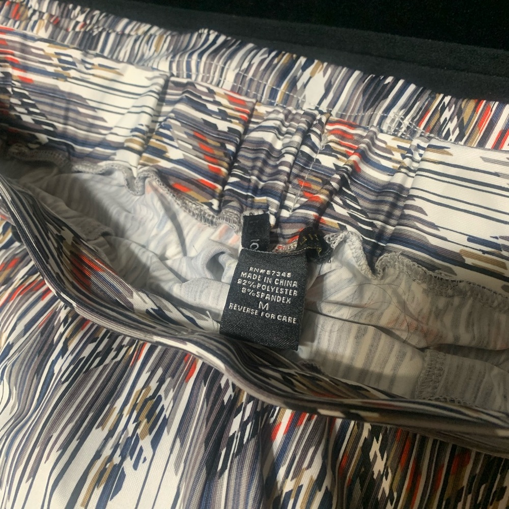 Wide Leg Printed Pants in Navy, White & Rust - Picture 3 of 3